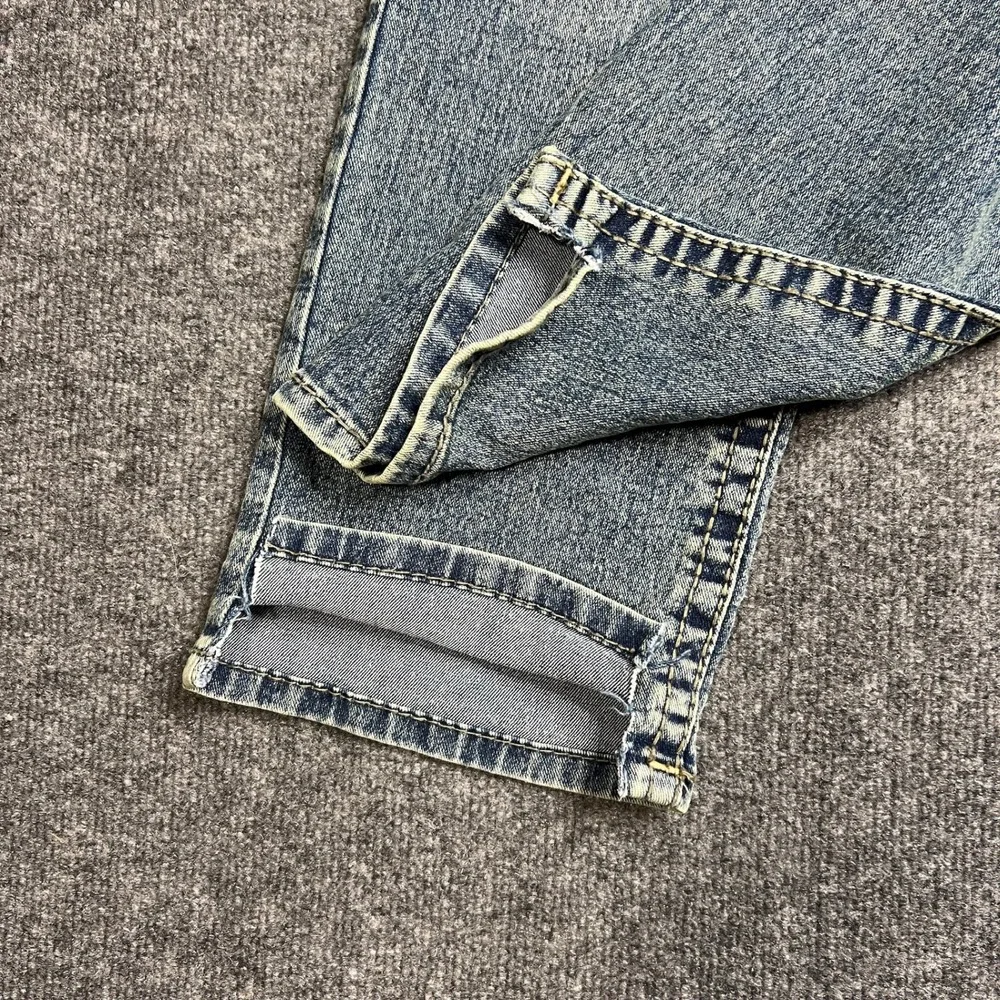 True Religion Mens 36 Geno Big T Flap Slim Jeans Light Wash Blue‎ 70219N30R1